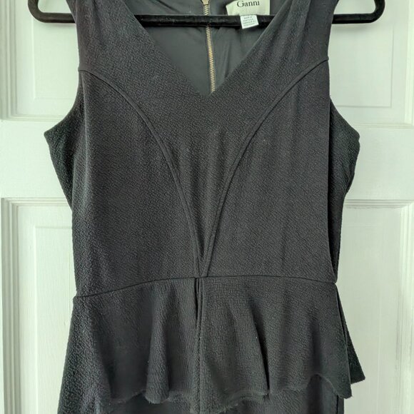 GANNI Black Miss Marple Peplum dress - Picture 4 of 6